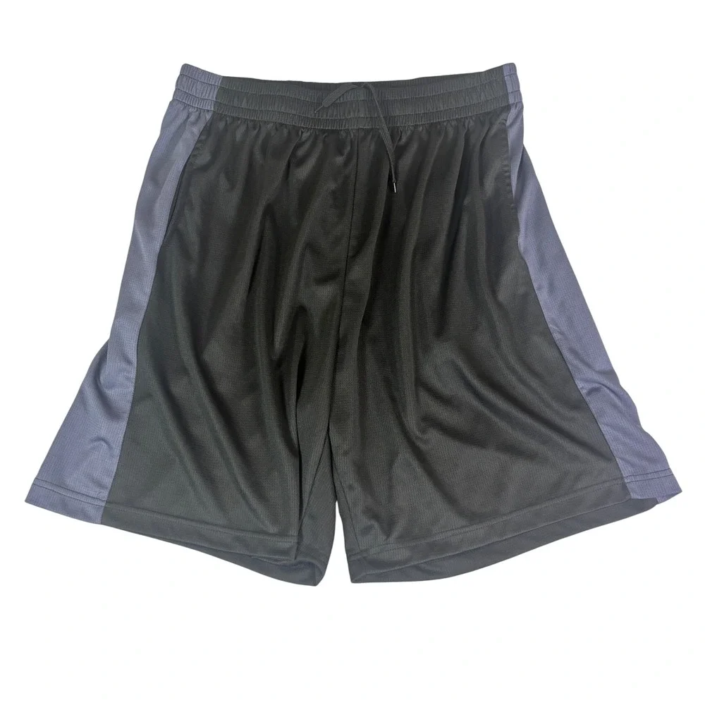 Mens Black Grey‎ Athletic Mesh Performance Shorts 3XL Elastic Waist Drawstring